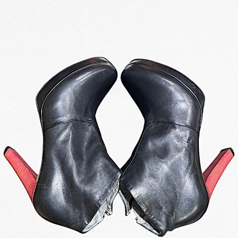 Free Lance Leather Platform Zip Up Ankle Boots Black Size Eu 41 (Us 10/10.5)